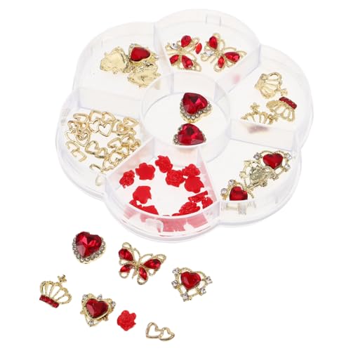 Healvian 1 Schachtel Nail Charms Herz Schmetterling Krone Nageldekorationen aus Langlebiger Legierung mit Funkelnden Strasssteinen für Valentinstag Hochzeit Damen Maniküre Zubehör Healvian 1 Schachtel Nail Charms Herz Schmetterling Krone Nageldekorationen aus Langlebiger Legierung mit Funkelnden Strasssteinen für Valentinstag Hochzeit Damen Maniküre Zubehör von Healvian
