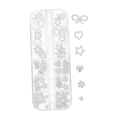 Healvian 1 Schachtel Schöne Flache Rückseiten Perlen Nageldekorationen für Nagelkunst DIY Maniküre Charm Zubehör Leicht Tragbar Stereoskopisch für Professionelle und Private Anwendung von Healvian