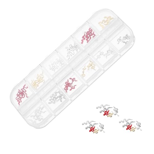 Healvian 1 Schachtel Snake Nail Charms Nagel Schmuck Metall Nageldekorationen Rote Schlange Form für DIY Nail Art Modische Nagelverzierung für Frauen Healvian 1 Schachtel Snake Nail Charms Nagel Schmuck Metall Nageldekorationen Rote Schlange Form für DIY Nail Art Modische Nagelverzierung für Frauen von Healvian