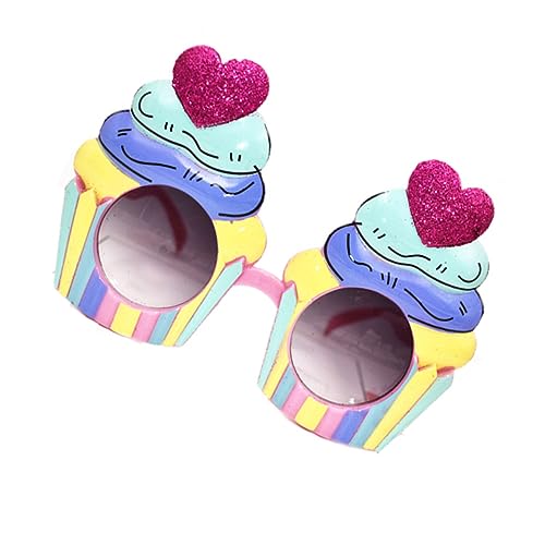 Healvian 1 Stück Cupcake Förmige Partybrille mit Glitzer Lustige Kreative Sonnenbrille für Karneval Halloween Kostümpartys für Frauen Einzigartige Accessoires für Unvergessliche von Healvian