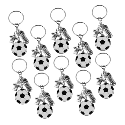 Healvian 10 Stück Fußball Schlüsselanhänger aus Robustem Metalllegierung Sportliches Design Vielseitig als Schlüssel Taschenanhänger für Sportfans und Athleten Langlebig von Healvian