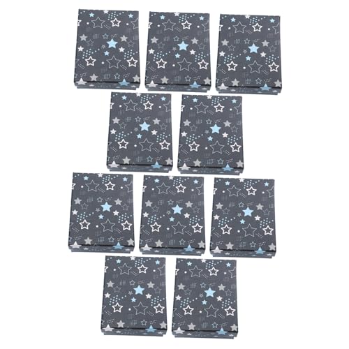 Healvian 10 Stück Kleine Schmuckschatulle Box für Ringe Ohrringe Schwarzes Design mit Sternen für Schmuckaufbewahrung mit Schaumstoffeinlage Healvian 10 Stück Kleine Schmuckschatulle Box für Ringe Ohrringe Schwarzes Design mit Sternen für Schmuckaufbewahrung mit Schaumstoffeinlage von Healvian