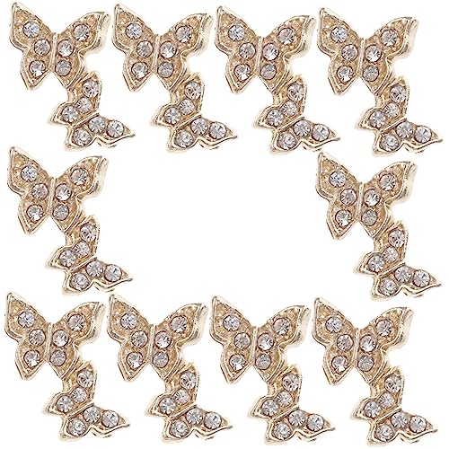 Healvian 10 Stück Teiliges Schmetterlings Nail Art Dekorationen Glitzernde Rhinestones Nagel Charms für DIY Nageldesigns Stilvolle Accessoires für Glänzende Nägel von Healvian
