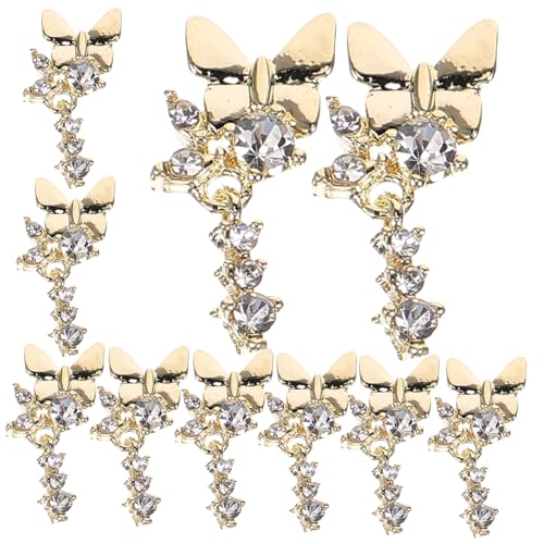 Healvian 10 Teiliges Butterfly Gems Nagel Charms aus Leichte Stilvolle Nagelkunst dekoration mit Kristallklaren Schmetterlingssteinen Einfach Anzuwenden für DIY Nail Art und Besondere von Healvian