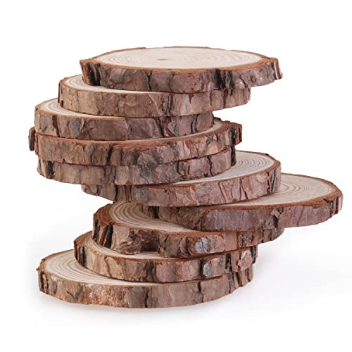 Healvian 10 Stück Holzscheiben Für Mittelstücke Holzrunden Zum Basteln 7–9 Cm Große Holzscheitscheiben Für Diy-Kunsthandwerk Hochzeits-Mittelstücke von Healvian