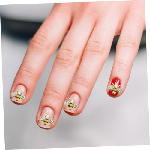 Healvian 12 Stück Teiliges Bienen Nail Charms aus Langlebiger Legierung Niedliche Bienenform Strassbesetzte Nageldekoration für Kreative Nail Art Geeignet für Langfristige Anwendung und von Healvian