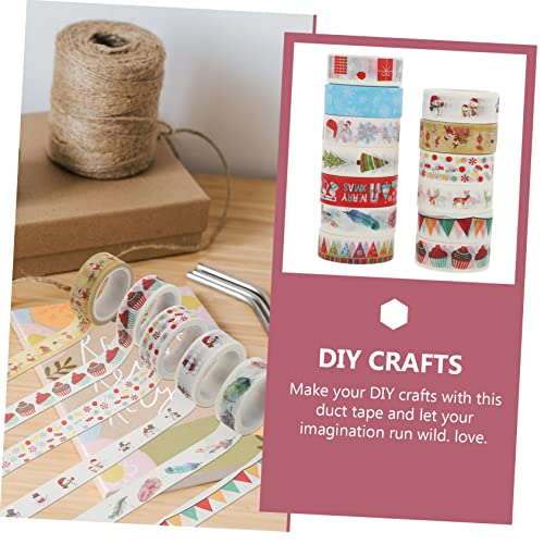 Healvian 13 Rollen Teiliges Weihnachts Dekorationsklebeband Buntes Papierklebeband mit Festlichen Motiven für DIY Bastelprojekte Planer Scrapbooking und Geschenkverpackungen von Healvian