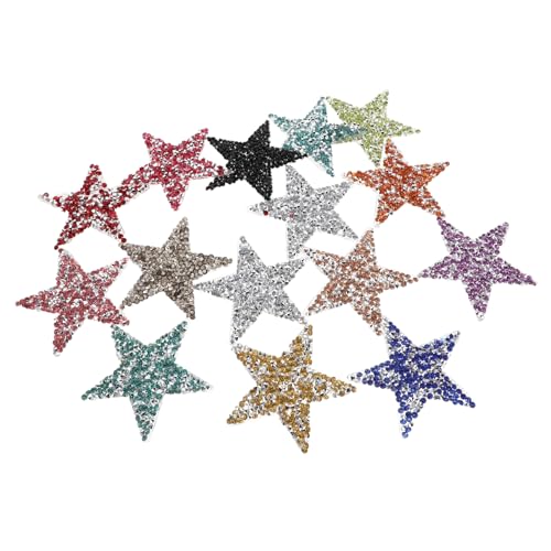 Healvian 15 Stück Resin Rhinestone Aufnäher Aufbügeln für Diy Bekleidung Schuhe Taschen und Accessoires Champagnerfarben von Healvian