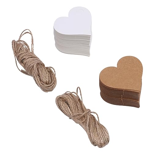 Healvian 1Satz Kraft Geschenkanhänger mit Hanfseil Herzform Tags Weiß für DIY Lesezeichen Wunschkarten und Bastelprojekte Healvian 1Satz Kraft Geschenkanhänger mit Hanfseil Herzform Tags Weiß für DIY Lesezeichen Wunschkarten und Bastelprojekte von Healvian