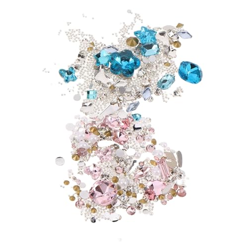 Healvian 2 Sätze Flache Strasssteine Nail Gems in Rosa Blau Nagelschmuck mit Schmetterling Herz Rechteck Glänzende DIY Maniküre Dekoration für Frauen und Mädchen Healvian 2 Sätze Flache Strasssteine Nail Gems in Rosa Blau Nagelschmuck mit Schmetterling Herz Rechteck Glänzende DIY Maniküre Dekoration für Frauen und Mädchen von Healvian