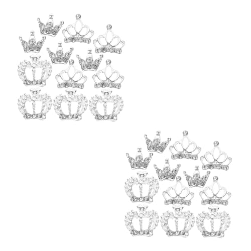 Healvian 2 Sätze Kronennageldekoration Nail Decoration Rhinestones Nail Art Set Für Maniküre Kaviarperlen Maniküre Diy Männer Maniküre- Maniküre-verzierung Legierung 12 Stück * 2 von Healvian
