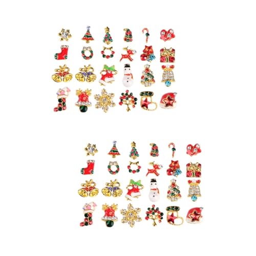 Healvian 2 Sätze Teiliges Weihnachts Nagelcharms Schneeflocken Glocken Maniküre Dekorationen Für Diy Nail Art Geeignet Für Weihnachten Partys Und Besondere Anlässe 24 Stück * 2 von Healvian