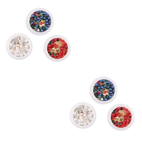 Healvian 2 Sätze Weihnachts-nagel-kunst-ornamente Weihnachts Nail Sticker Weihnachts Party Nagelschmuck Zu Weihnachten Dekorationen Gold Nagelaufkleber Nägel Glitzern Patch Plastik 3boxen*2 von Healvian