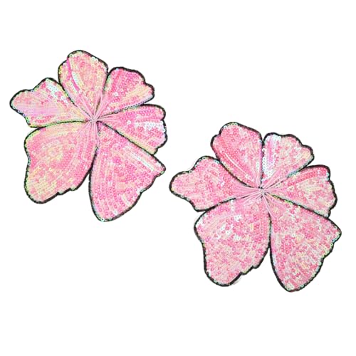 Healvian 2 Stück Handgefertigte Pailletten Blumenapplikationen Bestickte Bühnenkostüm Patches für Tanz Theater Konzerte Große Glitzernde Stoffverzierung Einfach Aufnähen oder Aufbügeln von Healvian