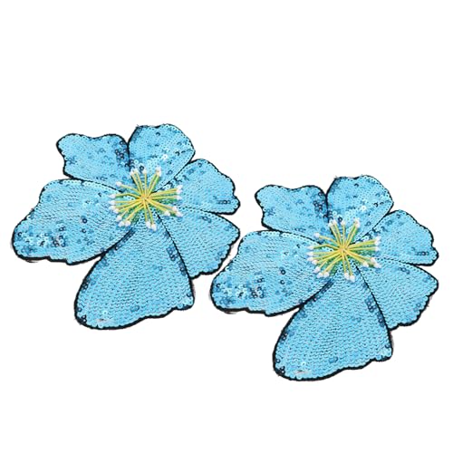 Healvian 2 Stück Handgemachte Pailletten Blumenapplikationen Große Bestickte Stoffblumen Glänzende Bühnenkostüm Dekorationen Einfach zu Nähen und Bügeln Für Tanz Party Diy Fashion von Healvian
