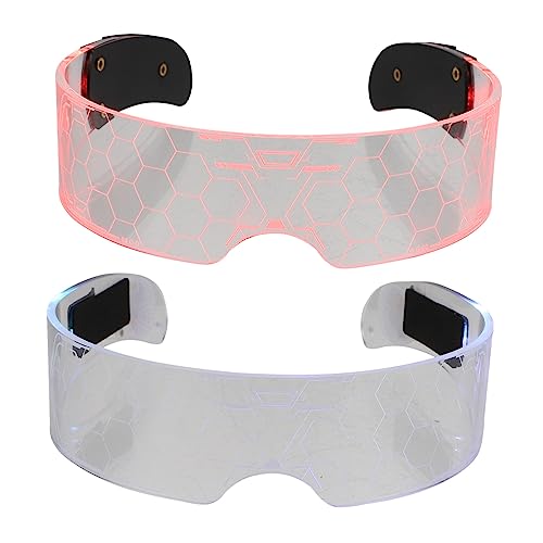 Healvian 2 Stück LED Leuchtbrille Festival Sonnenbrille Funky Brille Festival Zubehör LED Brille Brille Partybrille LED Lichtbrille LED Partybrille Weiß Acryl Healvian 2 Stück LED Leuchtbrille Festival Sonnenbrille Funky Brille Festival Zubehör LED Brille Brille Partybrille LED Lichtbrille LED Partybrille Weiß Acryl von Healvian
