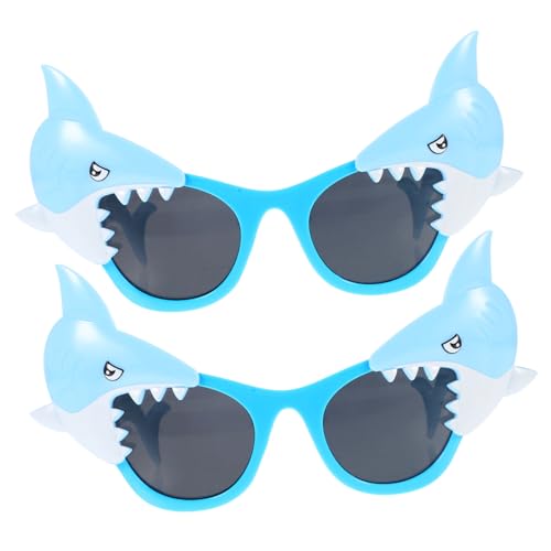 Healvian 2 Stück Shark Party Brillen Lustige Kunststoff Brille für Damen Herren Geburtstag Feier Accessoire von Healvian