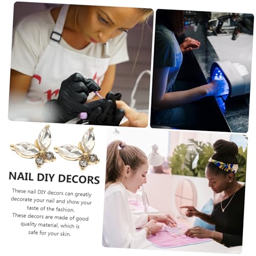 Healvian 20 Stück Teiliges Nagel Deko Schmetterling Nail Charms aus Langlebigem Legierungs und Strassmaterial Design Geeignet für DIY Maniküre und Professionelle Nagelstudios für von Healvian