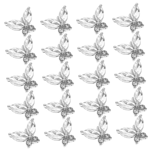 Healvian 20 Stück Teiliges Nail Art Charms mit funkelnden Schmetterlingen Silberfarben Kleine Maniküre dekorationen für Natürliche und Künstliche Nägel Geeignet für DIY und Nagelstudio Healvian 20 Stück Teiliges Nail Art Charms mit funkelnden Schmetterlingen Silberfarben Kleine Maniküre dekorationen für Natürliche und Künstliche Nägel Geeignet für DIY und Nagelstudio von Healvian