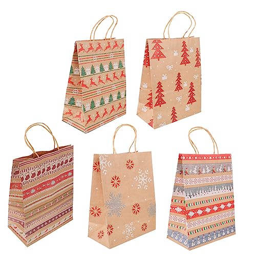 Healvian 20Stücke Kraftpapier Geschenktüten mit Weihnachtsverpackungstaschen für Langlebige und Praktische Papiertüten für Einkäufe Bäckereien Cafés Healvian 20Stücke Kraftpapier Geschenktüten mit Weihnachtsverpackungstaschen für Langlebige und Praktische Papiertüten für Einkäufe Bäckereien Cafés von Healvian