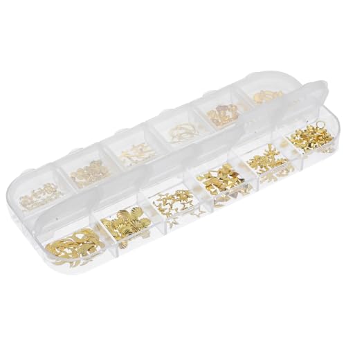 Healvian 3 Box Fächer Box Metall Nail Decor DIY Nagelkunst Zubehör für Mädchen Vielseitig Einsetzbar als Maniküre Schmuck Leicht zu Verwenden und Praktisch Aufzubewahren von Healvian