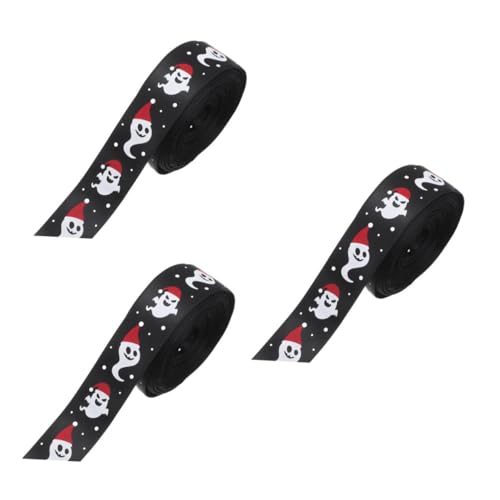 Healvian 3 Rollen Halloween Diy Satin Ribbon Yards Geschenkband für Bastelarbeiten für Dekorationen und Verpackungen für Halloween Feiern von Healvian