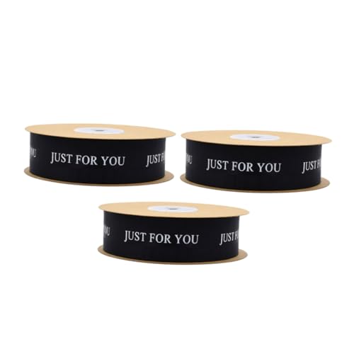 Healvian 3 Rollen Hochzeitssatinband Schwarz Je For You Geschenkbänder für Hochzeitsdekoration Diy Blumensträuße Basteln Haarschleifen Party Verzierung von Healvian