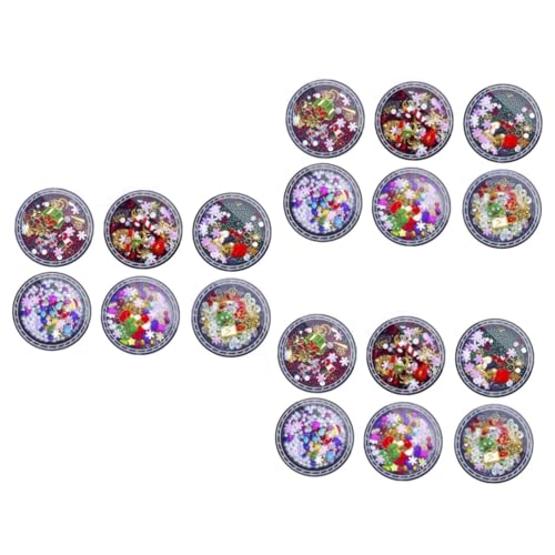 Healvian 3 Sätze Weihnachts Nagelkunst Ornamente Nagelkunst Zubehör Weihnachts Nagelkunst Dekorationen Schneeflocken Nagelaufkleber Weihnachts Nagelkunst Aufkleber Weihnachts 6Boxen*3 von Healvian