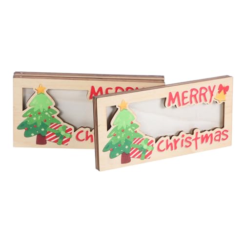 Healvian 3 Stück Holz Geldhalter Weihnachten Robuster Kartenhalter mit Muster Vielseitiger Cash Organizer für Geschenke Karten und Fotos Persönlicher Weihnachtsschmuck Party Favor von Healvian