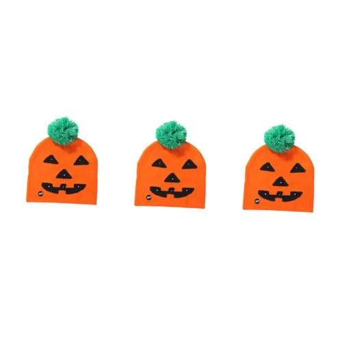 Healvian 3 Stück Leuchtende Halloween Strickmütze mit Kürbismotiv Leuchtende Beanie für Erwachsene und Kuscheliger Dehnbarer Kopfschutz für Halloween Partys und Kalte Tage von Healvian