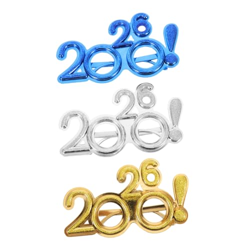 Healvian 3 Stück Teiliges Silvester Partybrillen mit Ausrufezeichen Leichte Kunststoff Neujahrs-party-brillen Unisex Bunte Festliche Brillen für Foto-requisiten und Feierdekoration von Healvian
