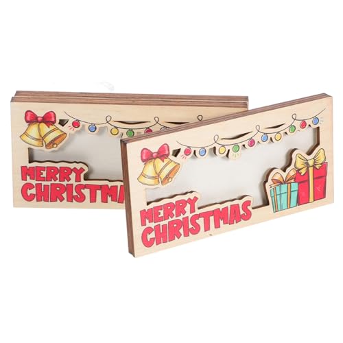 Healvian 3 Stück Teiliges Weihnachtsgeldhalter aus Holz Kompakter Diy Cash Wallet und Kartenhalter für Festliche Geschenkideen Praktischer Geldspender und Organizer für Weihnachtsfeiern von Healvian