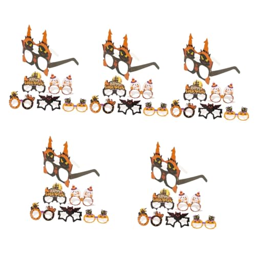 Healvian 30 Stck. Teiliges Halloween Papierbrillen für Kostümpartys Lustige Foto Requisiten mit Kürbis und Fledermausdesign für Männer und Frauen von Healvian