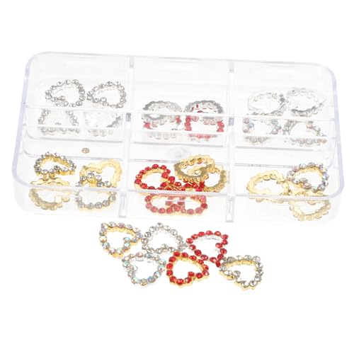 Healvian 30 Stück Teiliges Herzförmiges Nagel Schmuck mit Bunten Strasssteinen Nail Charms für DIY Nail Art Glitzernde Nagelverzierungen für Fingernägel und Zehennägel für Anfänger und Healvian 30 Stück Teiliges Herzförmiges Nagel Schmuck mit Bunten Strasssteinen Nail Charms für DIY Nail Art Glitzernde Nagelverzierungen für Fingernägel und Zehennägel für Anfänger und von Healvian