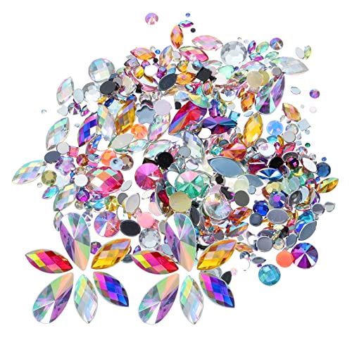 Healvian 300 Stück Teiliges Flatback Strasssteine Bunte Flache Bastelsteine für Nageldesign und DIY Schmuck Vielseitige Nail Charms Kleber für Kreative Maniküre und Dekoration von Healvian
