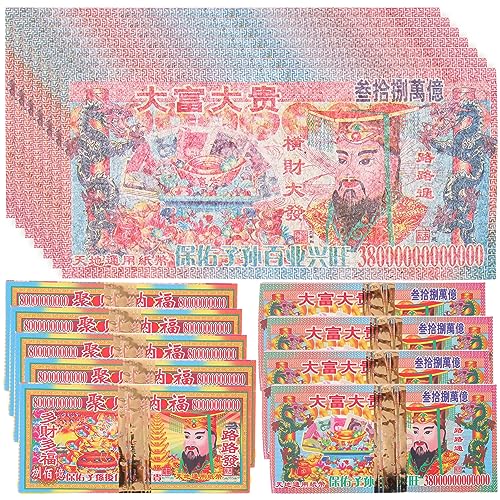 Healvian 350 Stück Ahnengeld Chinesisches Papiergeld Hells Banknote Geist Geist Geld zum Verbrennen von Opfergaben für Beerdigung Halloween Festival Healvian 350 Stück Ahnengeld Chinesisches Papiergeld Hells Banknote Geist Geist Geld zum Verbrennen von Opfergaben für Beerdigung Halloween Festival von Healvian