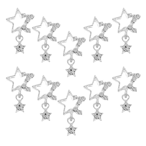 Healvian 3D- Stern Charms 10 Stück Charms Anhänger Kristall Stern Edelsteine ​​Glänzende Charms Stern Aufkleber Für DIY Nägel Maniküre von Healvian