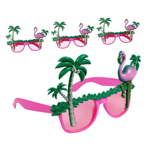 Healvian 4 Hawaii Flamingo Brillen Lustige Neuartige Tropische Kokosnussbaum Brillen Brillen Requisiten Für Luau Strandtanz Anziehparty Zubehör von Healvian