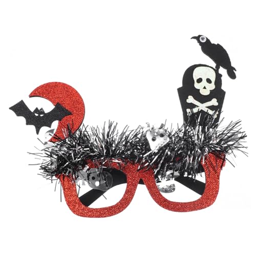 Healvian 4 Stück Lustige Halloween Brillenrahmen mit Skelettdesign für Partyfotos Unisex Kostüm Accessoire Kreative Foto Requisite für Halloween Feier und Partyspaß von Healvian