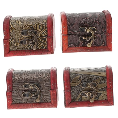Healvian 4 Stück Teiliges Vintage Holz Schmuckschatullen mit Metallverschluss Dekorative Schatzkisten Aufbewahrungsboxen für Ringe und Kleine Schmuckstücke Retro Graviertes Design Robust Healvian 4 Stück Teiliges Vintage Holz Schmuckschatullen mit Metallverschluss Dekorative Schatzkisten Aufbewahrungsboxen für Ringe und Kleine Schmuckstücke Retro Graviertes Design Robust von Healvian