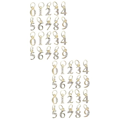 Healvian 40 Stk Zahl Ohrringe Kreuz Nagel Charme Zahlenanhänger Goldrand Herzanhänger Für Nägel Brief Anhänger Entfernbare Nagelkunst Kreuzen Herz-nagel-anhänger Zubehör Anzahl Strasssteine von Healvian
