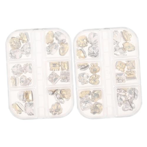 Healvian 48 Stück Teiliges Transparente Glas-nagelstrasssteine Flachrückig Langlebig und Glänzend für DIY Nail Art Schmuckherstellung Party Alltagsdekoration Healvian 48 Stück Teiliges Transparente Glas-nagelstrasssteine Flachrückig Langlebig und Glänzend für DIY Nail Art Schmuckherstellung Party Alltagsdekoration von Healvian