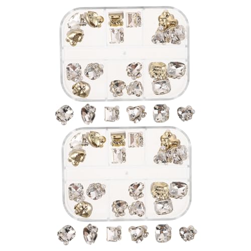 Healvian 48 Stück Teiliges Transparente Glass Rhinestones Flachrückig für Schmuckherstellung und Nail Art DIY mit Kompakter Aufbewahrung in Boxen Langlebig für Kreative Nagelverzierungen von Healvian