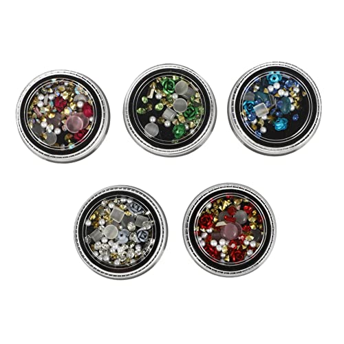 Healvian 5 Boxen Nail Rhinestones Blumen Nail Art Zubehör für DIY Nageldesigns Strasssteine für Glänzende Nagelkunst Vielseitige Dekoration für Looks Healvian 5 Boxen Nail Rhinestones Blumen Nail Art Zubehör für DIY Nageldesigns Strasssteine für Glänzende Nagelkunst Vielseitige Dekoration für Looks von Healvian