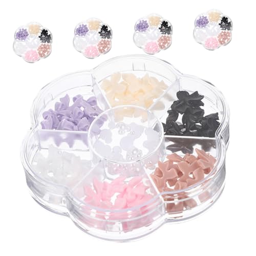 Healvian 5 Kartons Nagelverzierungen Schleifen Designs Nail Charms für Maniküre Nail Art Dekorationen DIY Nagel Zubehör für Alltag Party und Hochzeit von Healvian