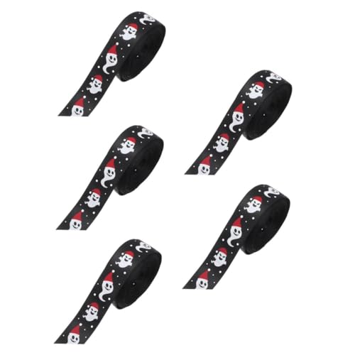 Healvian 5 Rollen Halloween Geschenkband Diy Satinband für Halloween Dekorationen Yards für Gruselige Schleifen und Kreative Perfektes Zubehör von Healvian