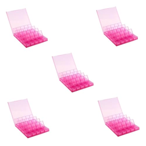 Healvian 5 Sätze Fächer Nagel Organizer Box Transparent Acryl mit Abnehmbaren Einteilungen Vielseitig für Perlen und Glitzer Schmuck Aufbewahrung Nagelzubehör Aufbewahrungsbox von Healvian