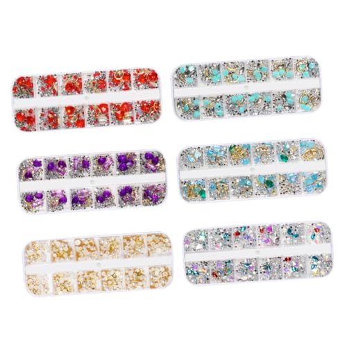 Healvian 5 Stück Teiliges Nagel Beauty Zubehör mit Strasssteinen Perlen und Nieten Kreative DIY Nagelkunst Dekoration für Natürliche und Künstliche Nägel Leicht und Langlebig für Damen und von Healvian