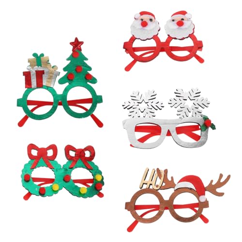 Healvian 5 Stück Weihnachtsdekoration Gläser Kostüm Brille Partygeschenke für Jahr Weihnachtsfeier gefallen Glitzerfeiertag Brillen weihnachtsparty liefert Brillengestelle Plastik Healvian 5 Stück Weihnachtsdekoration Gläser Kostüm Brille Partygeschenke für Jahr Weihnachtsfeier gefallen Glitzerfeiertag Brillen weihnachtsparty liefert Brillengestelle Plastik von Healvian