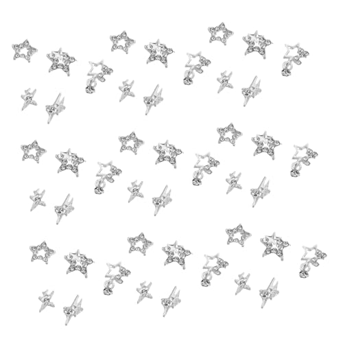 Healvian 50 Stück Nieten Glänzend Für Mädchen Und Gel Dekorativ Nagellack Himmlischer Feiertagsschmuck DIY Stern Nagel Bling Charms Strass Metall Strasssteine von Healvian